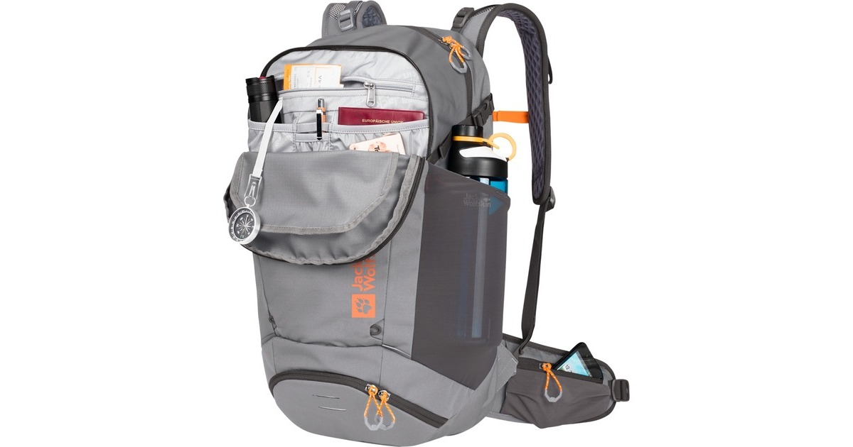 Jack Wolfskin MOAB JAM SHAPE 30, Rucksack(hellgrau/orange, 30 Liter )