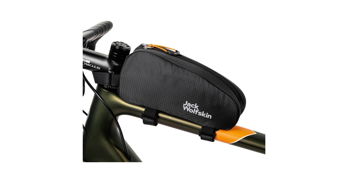 Jack Wolfskin Morobbia Tube Bag, Fahrradkorb/-tasche(schwarz, Oberrohrtasche 0.7 Liter)