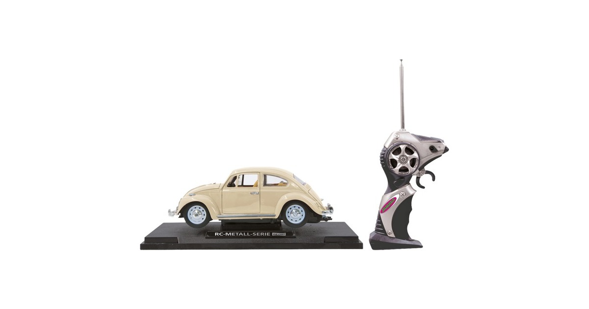 Jamara RC-Cars VW Käfer RC(weiß, 1:18, Die Cast Metall Chassis)