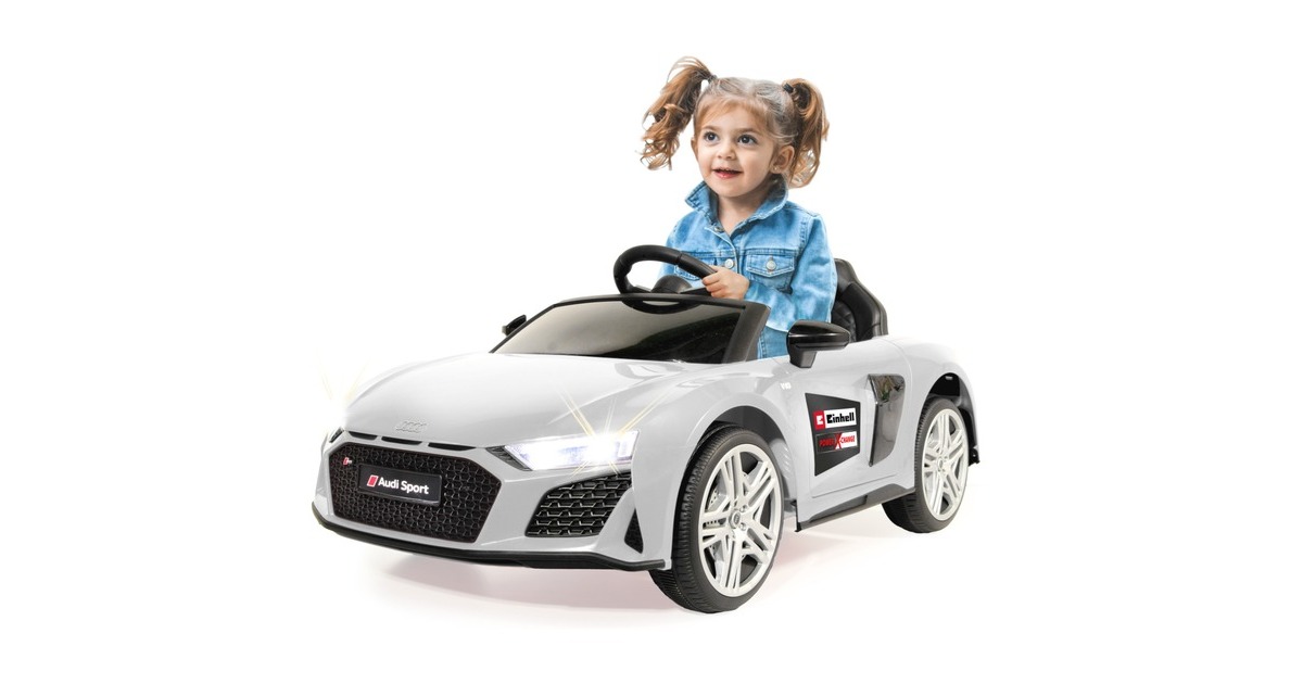 Jamara Ride-on Audi R8 Spyder, Kinderfahrzeug(weiß, 18V, Einhell Power XChange)