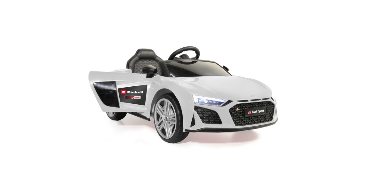 Jamara Ride-on Audi R8 Spyder, Kinderfahrzeug(weiß, 18V, Einhell Power XChange)