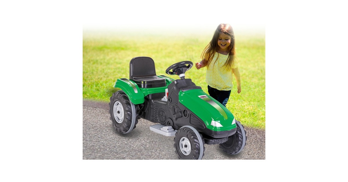 Jamara Ride-on Traktor Big Wheel, Kinderfahrzeug(grün/grau, 12 V)