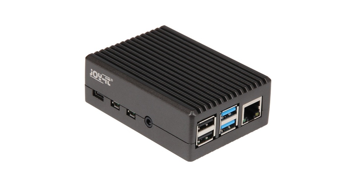 Joy-IT Aluminiumgehäuse für Raspberry Pi 4 B(schwarz (matt))