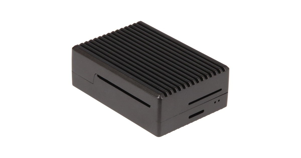 Joy-IT Aluminiumgehäuse für Raspberry Pi 4 B(schwarz (matt))