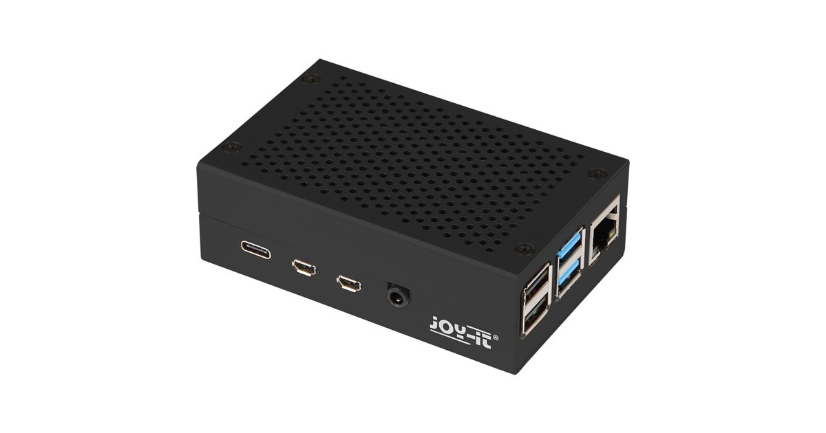 Joy-IT Aluminiumgehäuse für Raspberry Pi 4 B(schwarz)