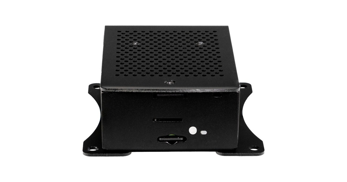 Joy-IT Aluminiumgehäuse für Raspberry Pi 5(schwarz,mit Halterung)