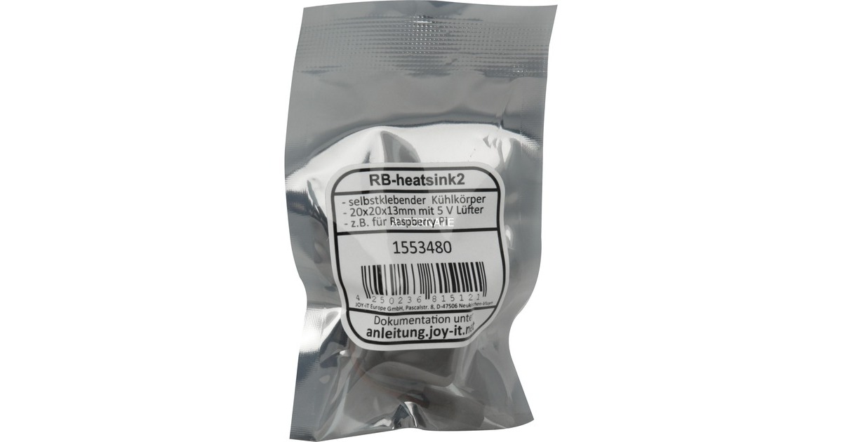 Joy-IT Kühlungs-Kit RB-Heatsink2, Gehäuselüfter(schwarz)