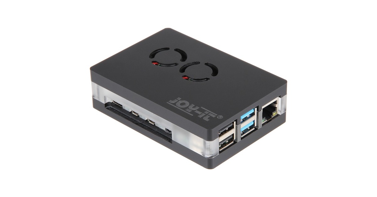 Joy-IT RB-CASEP4+03B für Raspberry Pi 4 B, Gehäuse(schwarz/transparent)