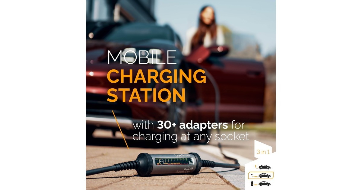 Juice Technology JUICE BOOSTER 2 Traveller Plus EV Set (EU), Wallbox(anthrazit/schwarz, 1,4 - 22 kW, 3,1 Meter Kabel)