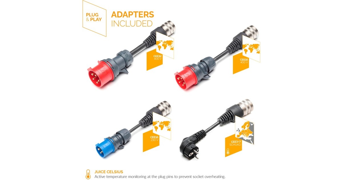 Juice Technology JUICE BOOSTER 3 air Country EU Traveller Set, Wallbox(anthrazit/schwarz, 1,4 - 11 kW, 3,1 Meter Kabel)