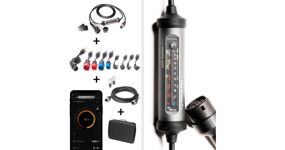 Juice Technology JUICE BOOSTER 3 air MASTER Traveller Set, Wallbox(anthrazit/schwarz, 1,4 - 11 kW, 8,1 Meter Kabel, Outlet) Juice Technology JUICE BOOSTER 3 air MASTER Traveller Set, Wallbox(anthrazit/schwarz, 1,4 - 11 kW, 8,1 Meter Kabel, Outlet)