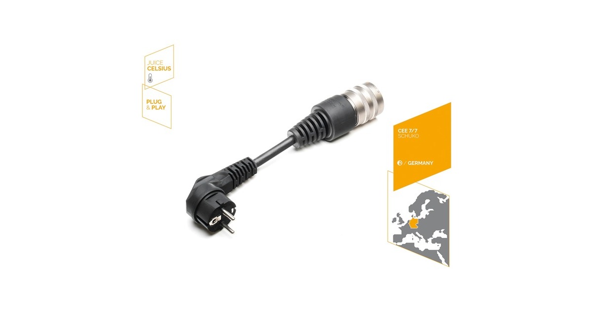 Juice Technology Sicherheitsadapter JUICE CONNECTOR, CEE 7/7 EU CELSIUS(schwarz, für JUICE BOOSTER 2, mit Temperatursensor)