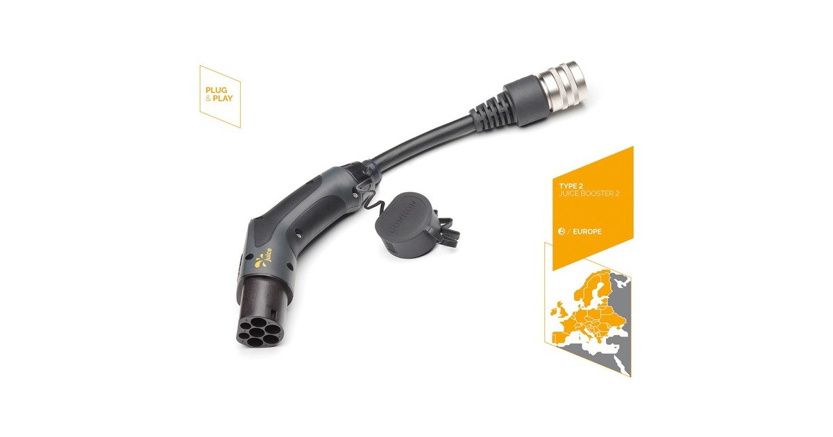 Juice Technology Sicherheitsadapter JUICE CONNECTOR, Typ 2 Ladestecker(schwarz, für JUICE BOOSTER 2)