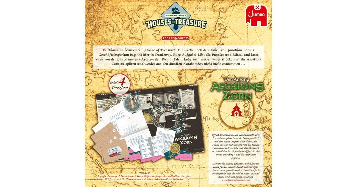Jumbo Jonathan Eaton's Houses of Treasure: Episode 1 - Der Anfang - Ascalons Zorn, Brettspiel