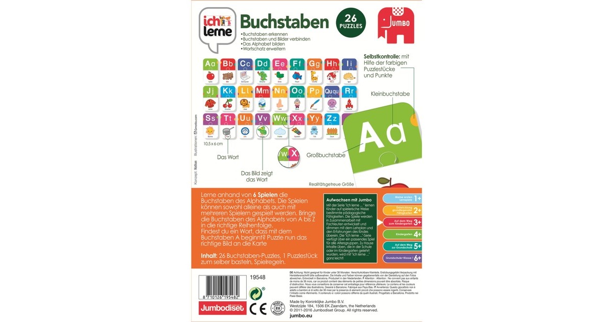 JumboIch lerne Zahlen, Buchstaben und Silben, Lernspiel