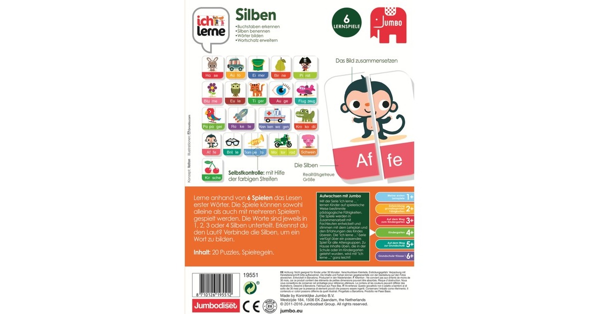 JumboIch lerne Zahlen, Buchstaben und Silben, Lernspiel