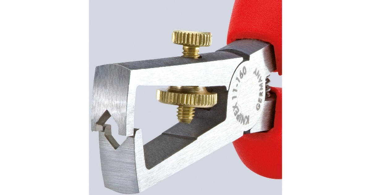 KNIPEX Abisolier-Zange 11 02 160(mit Öffnungsfeder und Rändelschraube)