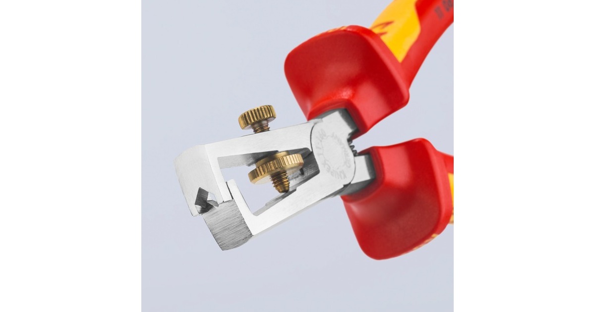 KNIPEX Abisolier-Zange 11 06 160 VDE(mit Öffnungsfeder und Rändelschraube)