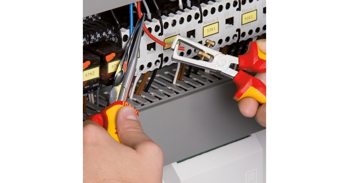 KNIPEX Abisolier-Zange 11 06 160 VDE(mit Öffnungsfeder und Rändelschraube)