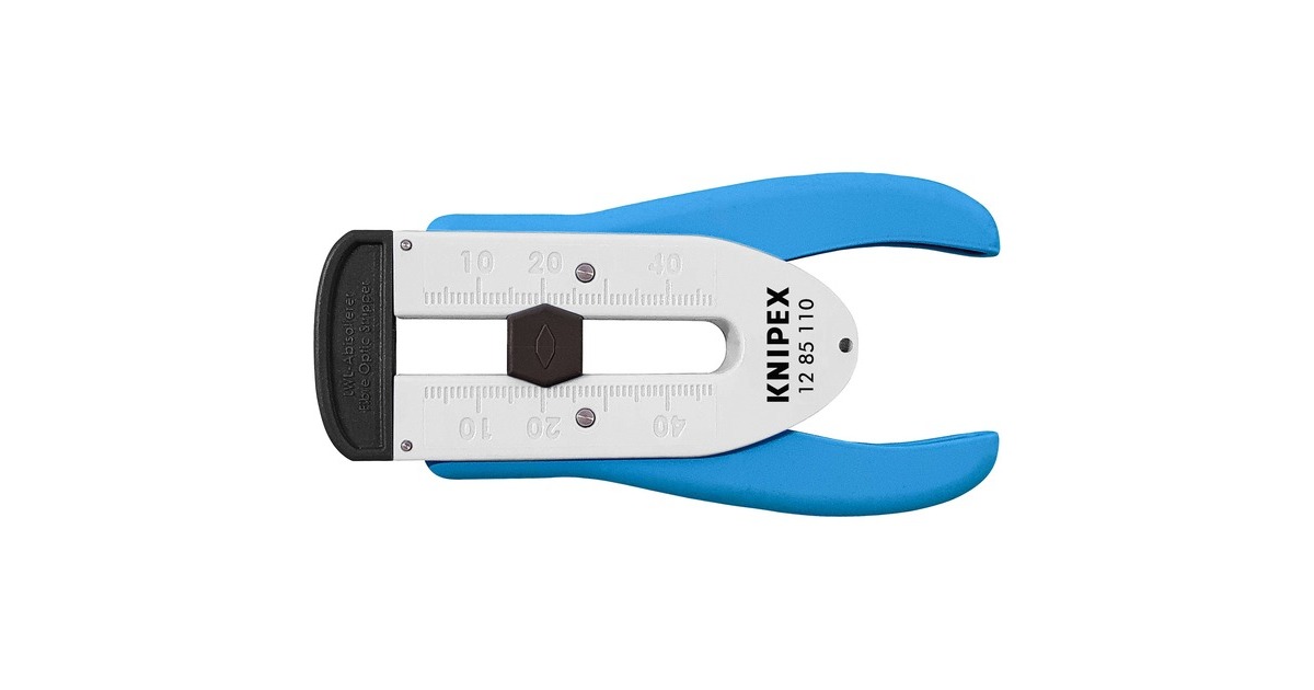 KNIPEX Abisolierwerkzeug 12 85 110 SB für Glasfaser, Abisolier-/ Abmantelungswerkzeug(blau/weiß)