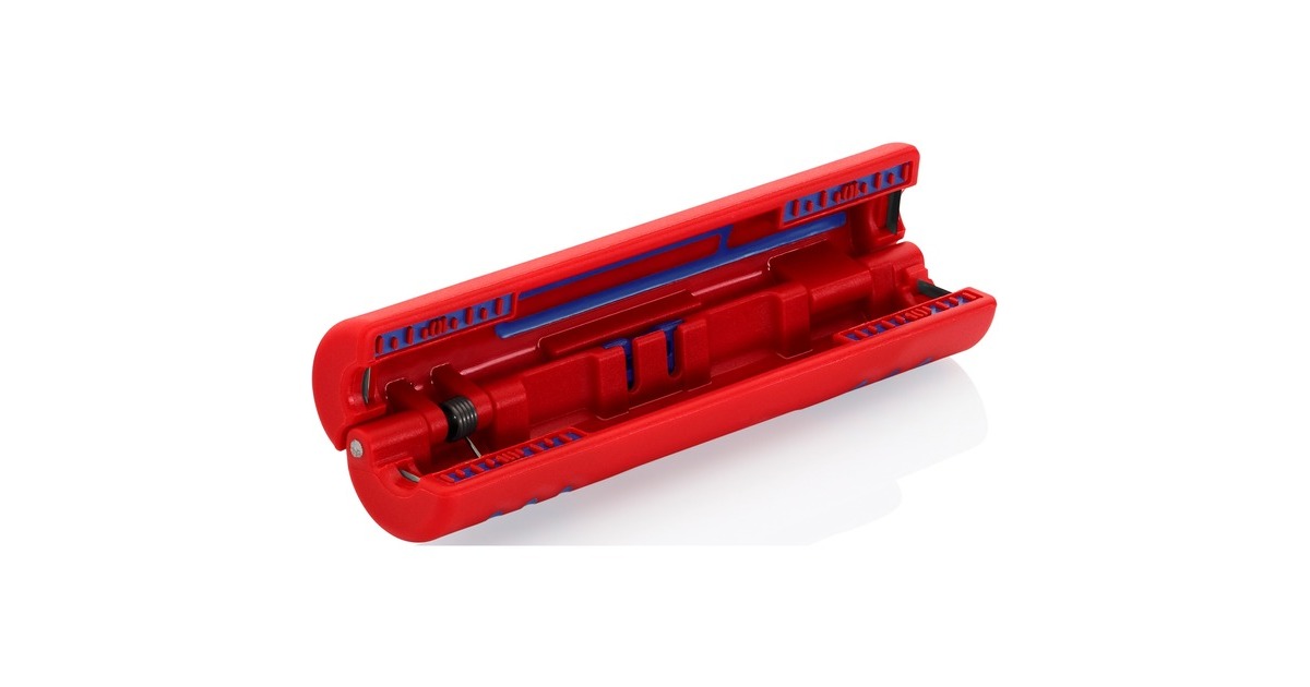 KNIPEX Abisolierwerkzeug für Koax-Kabel 16 60 100 SB , Abisolier-/ Abmantelungswerkzeug(mit Öffnungsfeder und Sperrklinke)