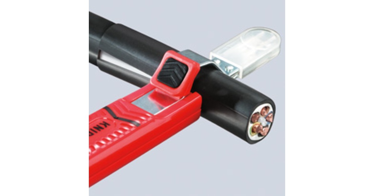 KNIPEX Abmantelungswerkzeug 16 20 165 SB , Abisolier-/ Abmantelungswerkzeug(selbstspannender Festhaltebügel)