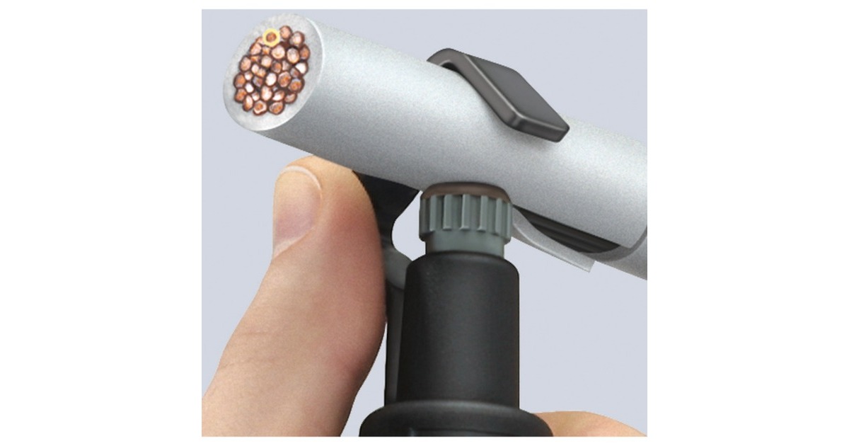 KNIPEX Abmantelungswerkzeug 16 30 135 SB, Abisolier-/ Abmantelungswerkzeug(drehbarer Griffkörper, Rändelmutter)