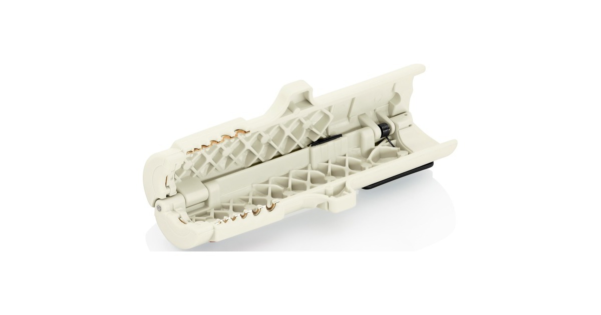 KNIPEX Abmantelungswerkzeug für Datenkabel 16 65 125 SB, Abisolier-/ Abmantelungswerkzeug(Befestigungsclip, Öffnungsfeder und Sperrklinke)