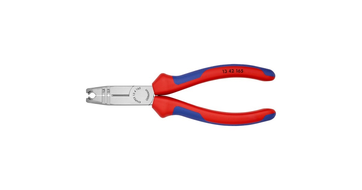 KNIPEX Abmantelungszange 13 42 165, Abisolier-Zange(rot/blau, Länge 165mm)