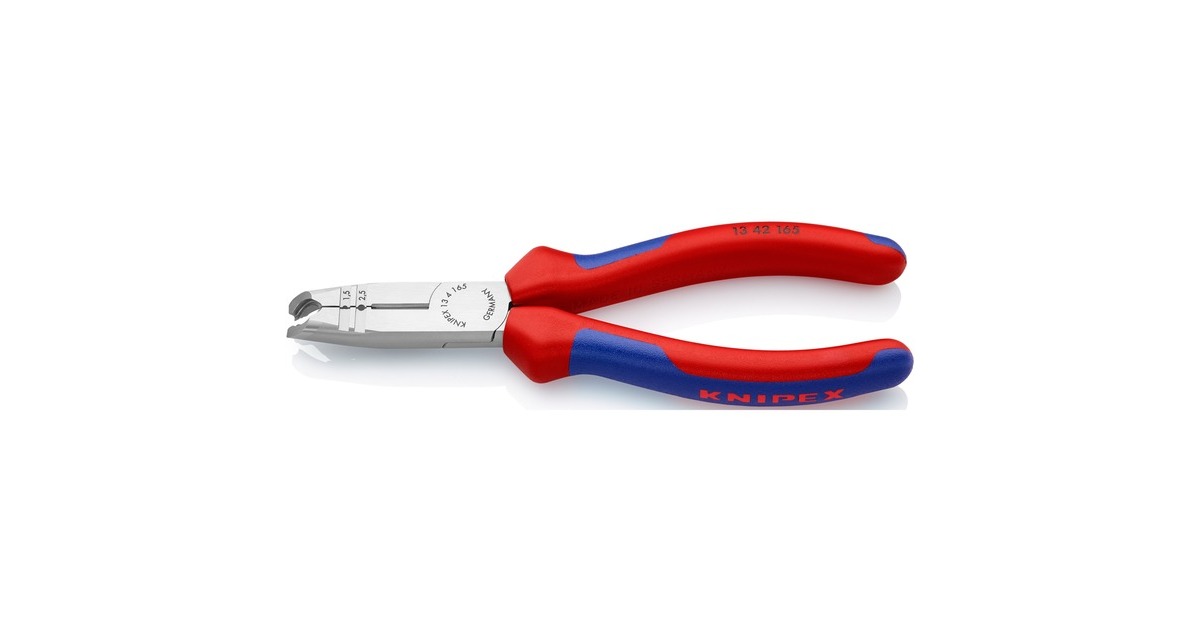 KNIPEX Abmantelungszange 13 42 165, Abisolier-Zange(rot/blau, Länge 165mm)