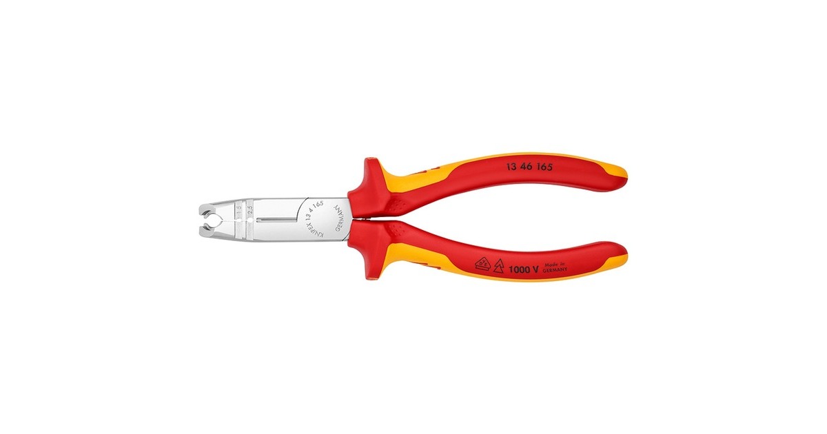 KNIPEX Abmantelungszange VDE 1346165, Abisolier-Zange(rot/gelb, mit Seitenschneider) KNIPEX Abmantelungszange VDE 1346165, Abisolier-Zange(rot/gelb, mit Seitenschneider)