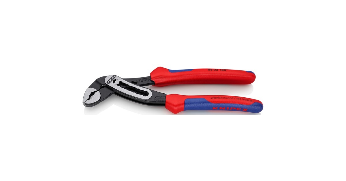 KNIPEX Alligator 88 02 180, Rohr- / Wasserpumpen-Zange(schwarz/rot, 9-stufig verstellbar)