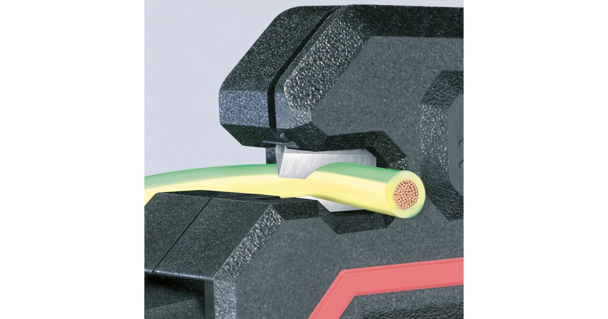 KNIPEX Automatische Abisolier-Zange 12 62 180 SB(schwarz/rot, integrierter Drahtschneider)