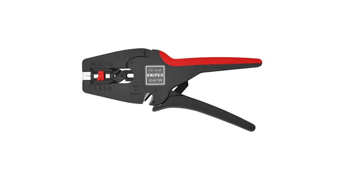 KNIPEX Automatische Abisolier-Zange "MultiStrip 10" 12 42 195(schwarz/rot, integrierter Drahtschneider)