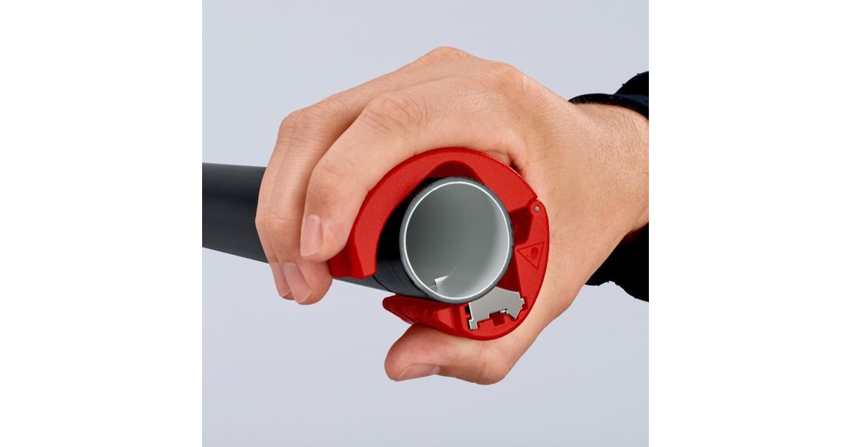 KNIPEX BiX, Rohrschneider für Kunststoffrohre und Dichthülsen(rot/blau)