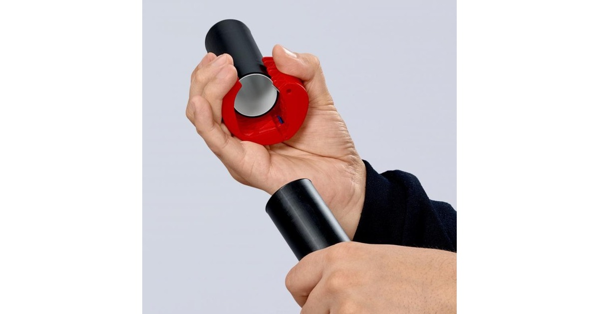 KNIPEX BiX, Rohrschneider für Kunststoffrohre und Dichthülsen(rot/blau)