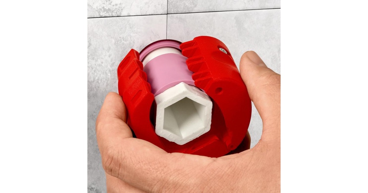 KNIPEX BiX, Rohrschneider für Kunststoffrohre und Dichthülsen(rot/blau)