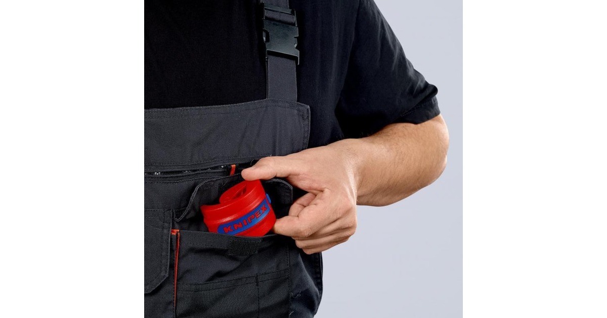 KNIPEX BiX, Rohrschneider für Kunststoffrohre und Dichthülsen(rot/blau)