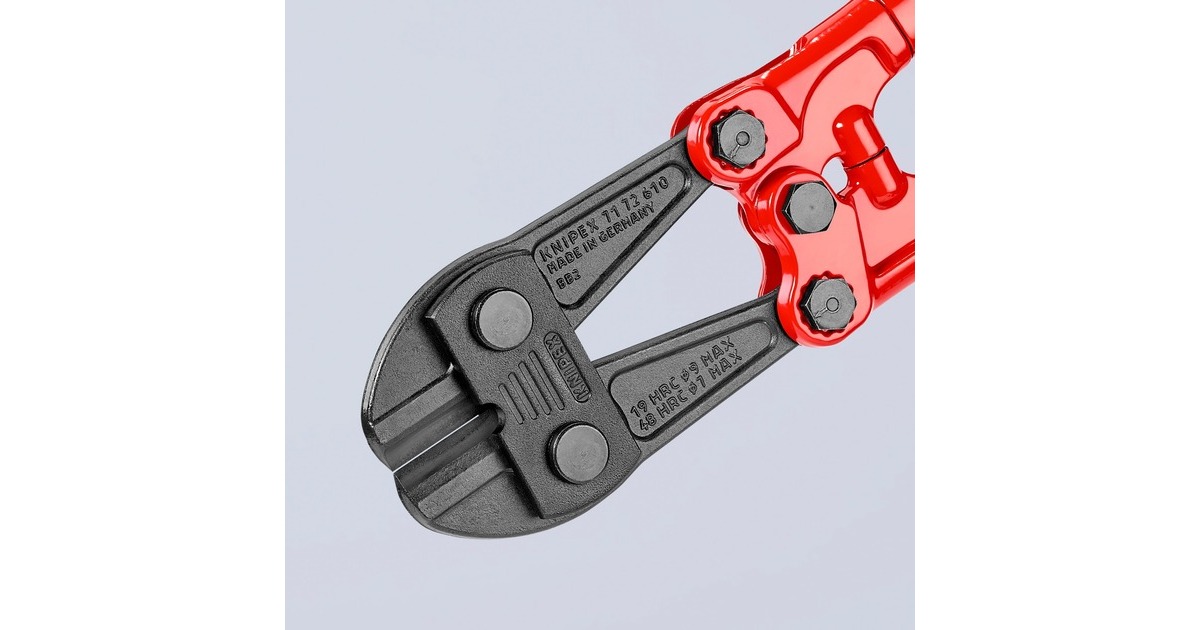 KNIPEX Bolzenschneider 71 72 610, Schneid-Zange(rot/blau, Länge 610mm, 12-fach einstellbar, mit Dämpfer)