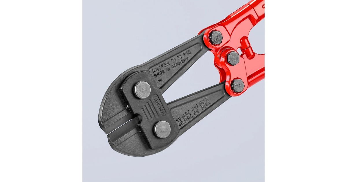 KNIPEX Bolzenschneider 71 72 910, Schneid-Zange(rot/blau, 12-fach einstellbar, mit Dämpfer)