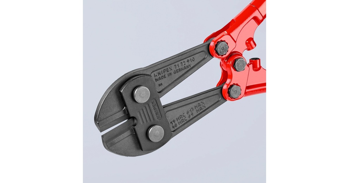 KNIPEX Bolzenschneider 71 72 910, Schneid-Zange(rot/blau, 12-fach einstellbar, mit Dämpfer)