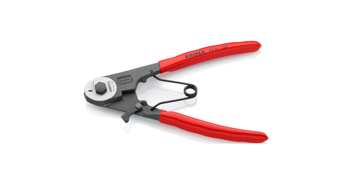 KNIPEX Bowdenzugschneider 95 61 150, Schneid-Zange(mit Öffnungsfeder und Sperrklinke)