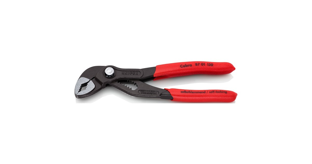 KNIPEX Cobra 87 01 150, 150mm, Rohr- / Wasserpumpen-Zange(schwarz/rot, Wasserpumpenzange, 11-fach verstellbar)