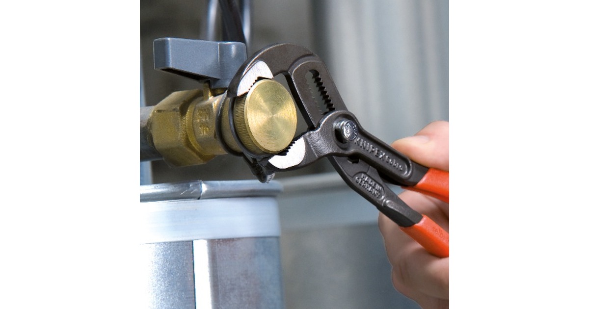 KNIPEX Cobra 87 01 180, 180mm, Rohr- / Wasserpumpen-Zange(schwarz/rot, Wasserpumpenzange, 18-fach verstellbar)