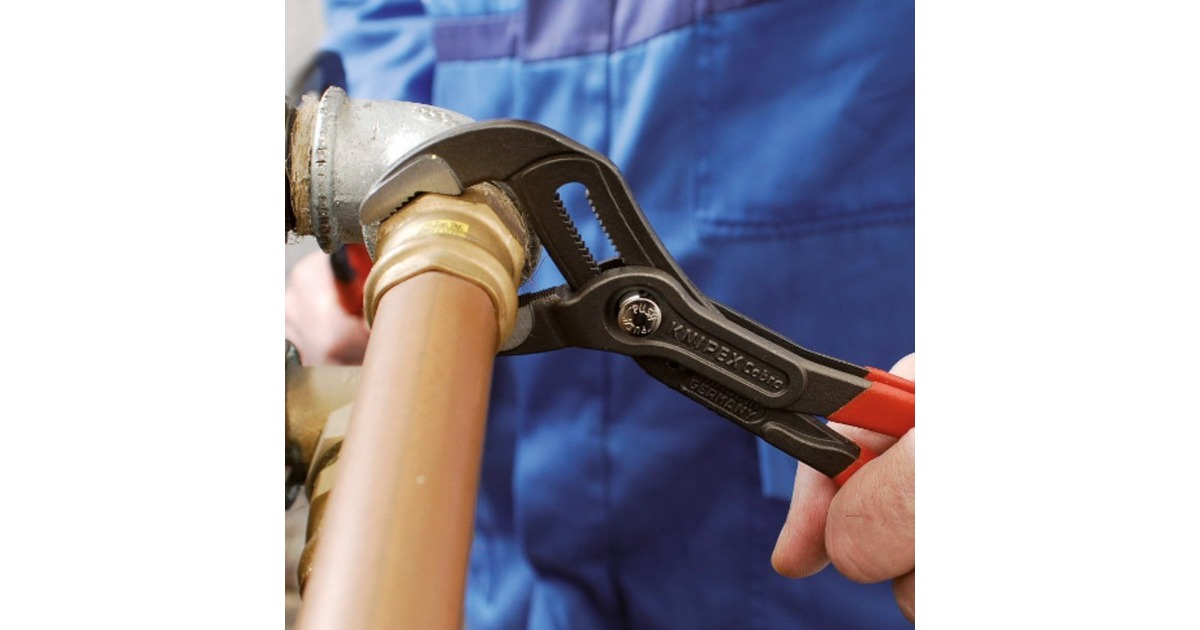 KNIPEX Cobra 87 01 250, 250mm, Rohr- / Wasserpumpen-Zange(schwarz/rot, Wasserpumpenzange, 25-fach verstellbar)