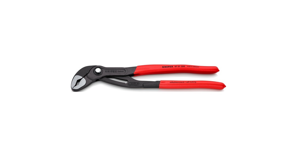 KNIPEX Cobra 87 01 300, 300mm, Zange(schwarz/rot, Wasserpumpenzange, 30-fach verstellbar)