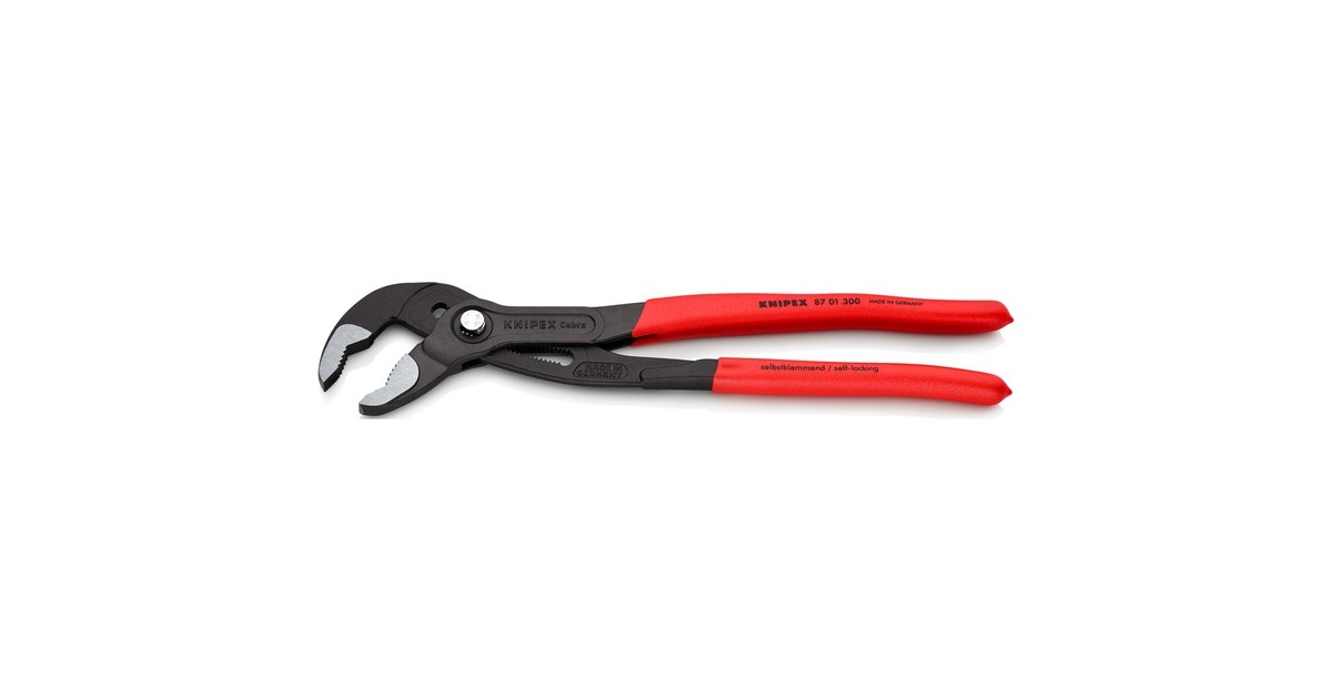 KNIPEX Cobra 87 01 300, 300mm, Zange(schwarz/rot, Wasserpumpenzange, 30-fach verstellbar)
