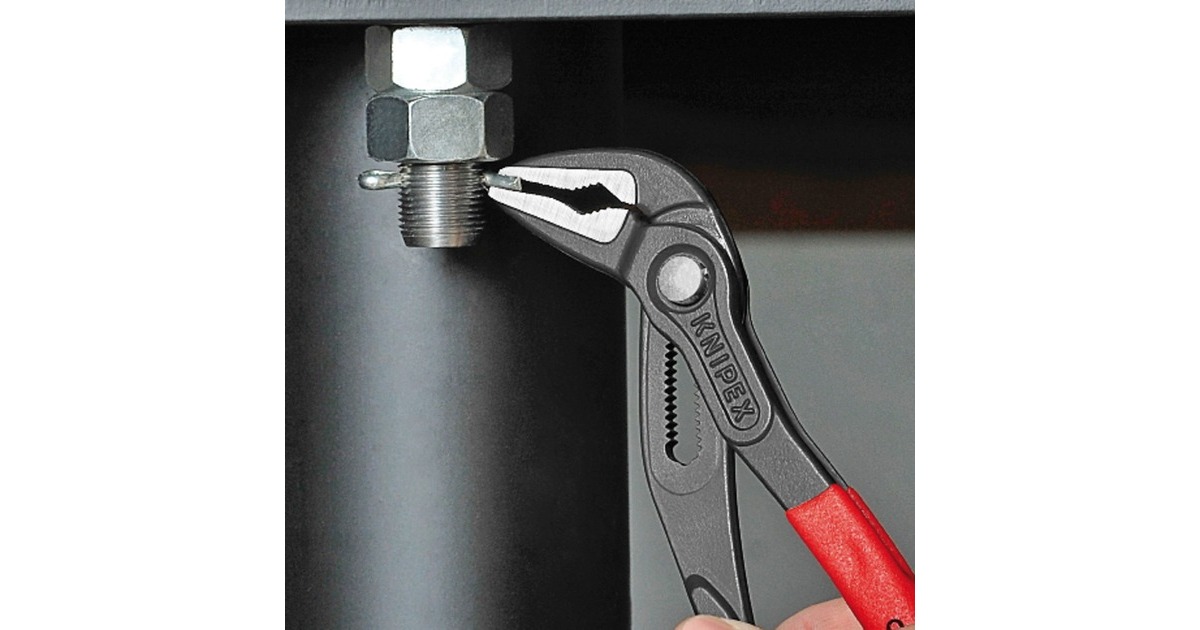 KNIPEX Cobra ES 87 51 250, 250mm, Rohr- / Wasserpumpen-Zange(schwarz/rot, Wasserpumpenzange, 19-fach verstellbar)