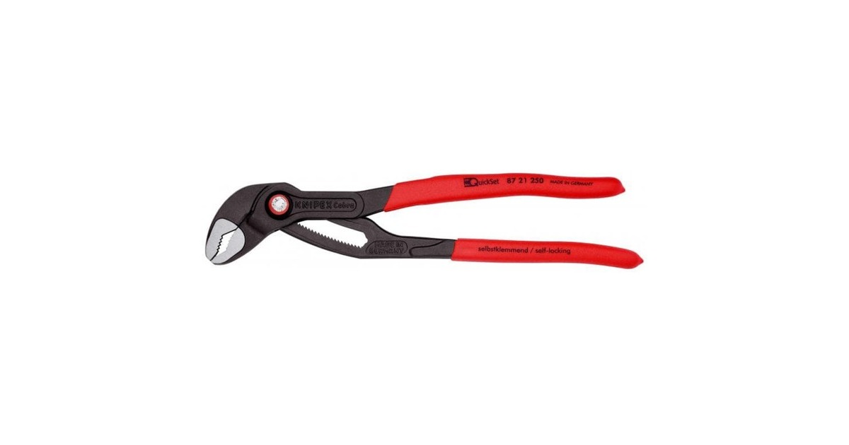 KNIPEX Cobra QuickSet Rohr- / Wasserpumpen-Zange 87 21 250(rot, Länge 250mm, für Rohre bis 2")