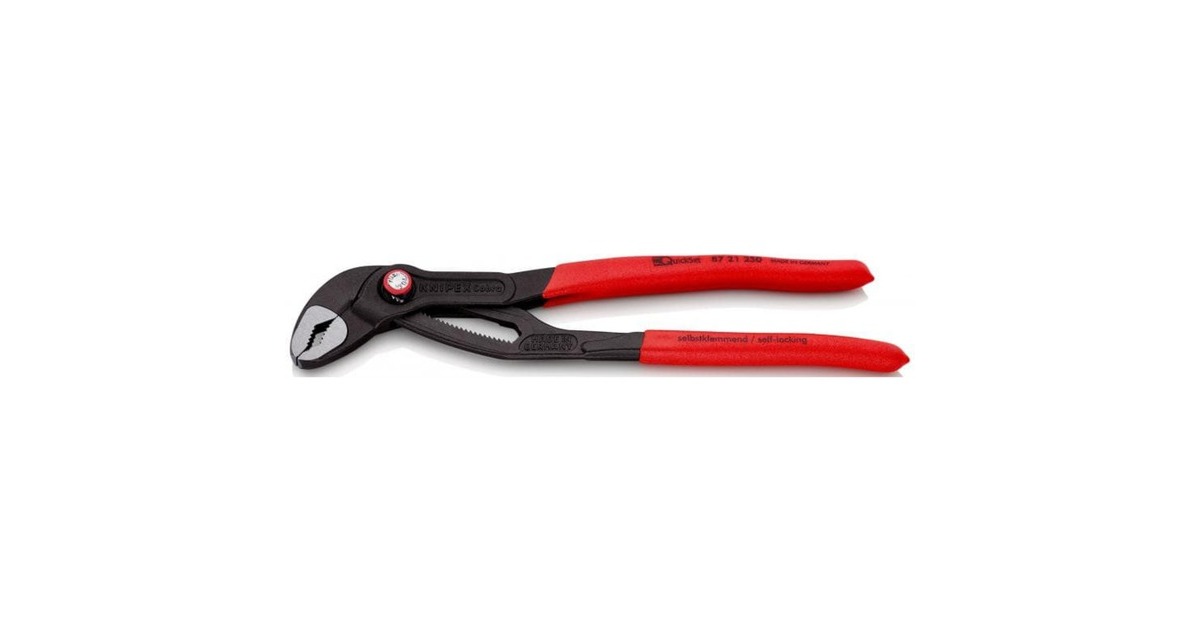 KNIPEX Cobra QuickSet Rohr- / Wasserpumpen-Zange 87 21 250(rot, Länge 250mm, für Rohre bis 2